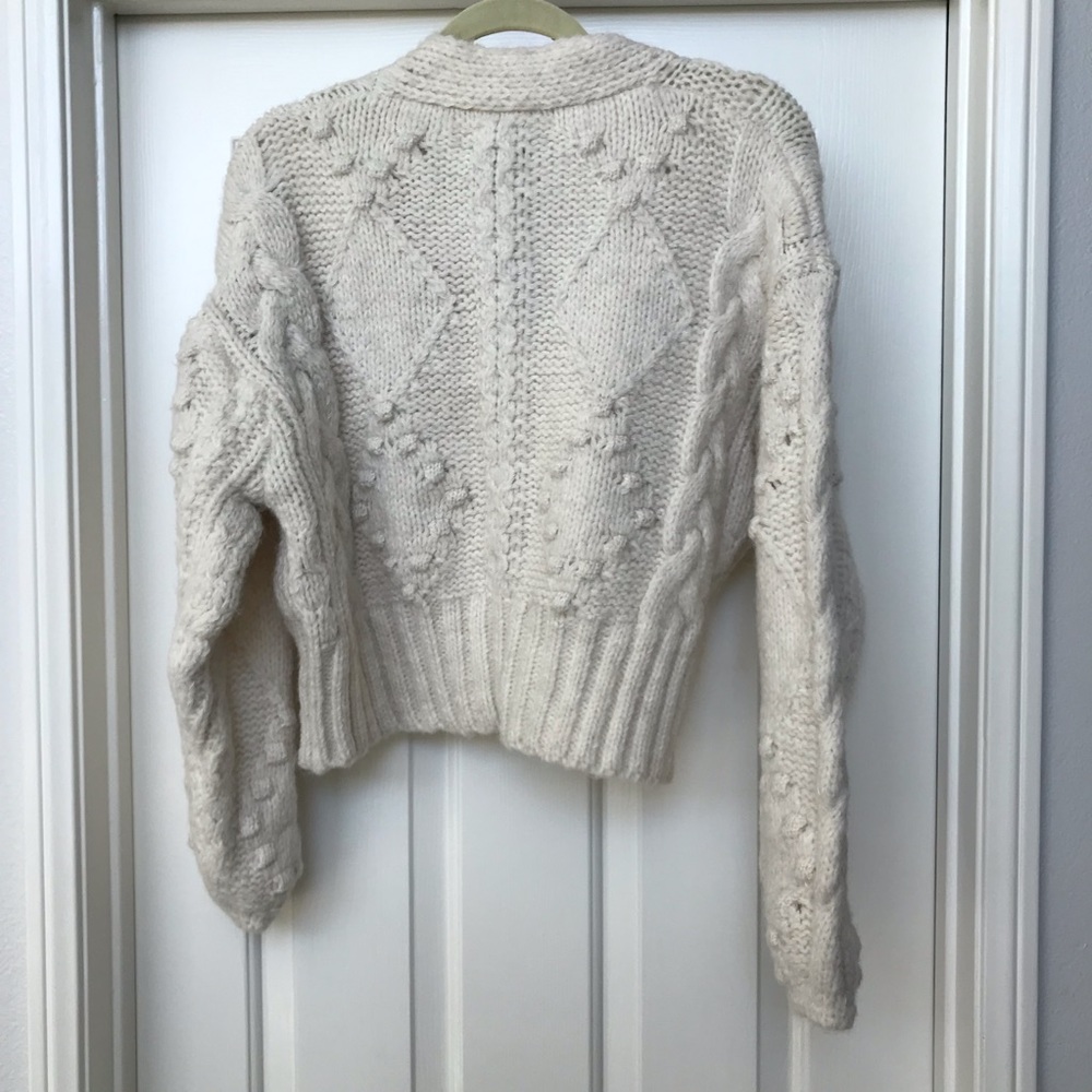 Zara Knit Cardigan Jewel Button Cream Ivory - Picture 14 of 16